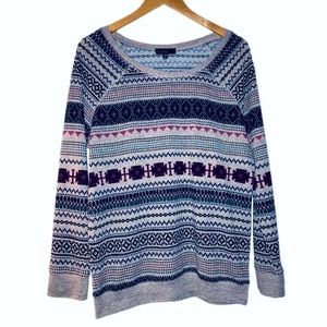 Weavers Brand Women’s Long Sleeve Aztec Print Sweater Tee - Size XL